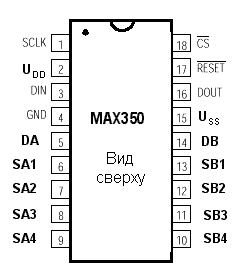 Цоколевка аналогово мультиплексора MAX350