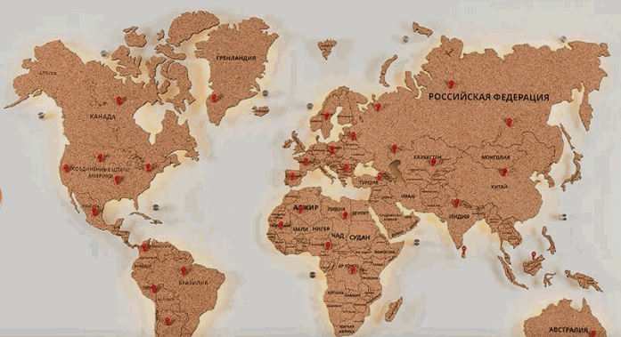 Карта мира из дерева – стильное украшение для современного интерьера